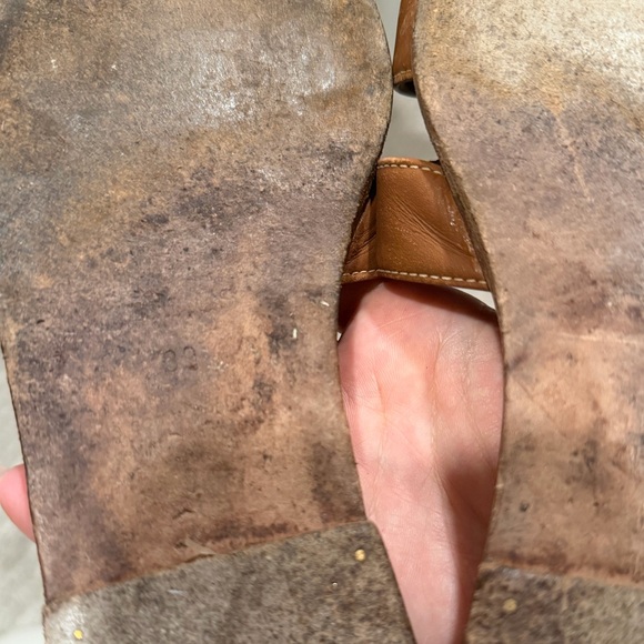 Hermes Oran Brown Leather Slide Sandals - Picture 10 of 11